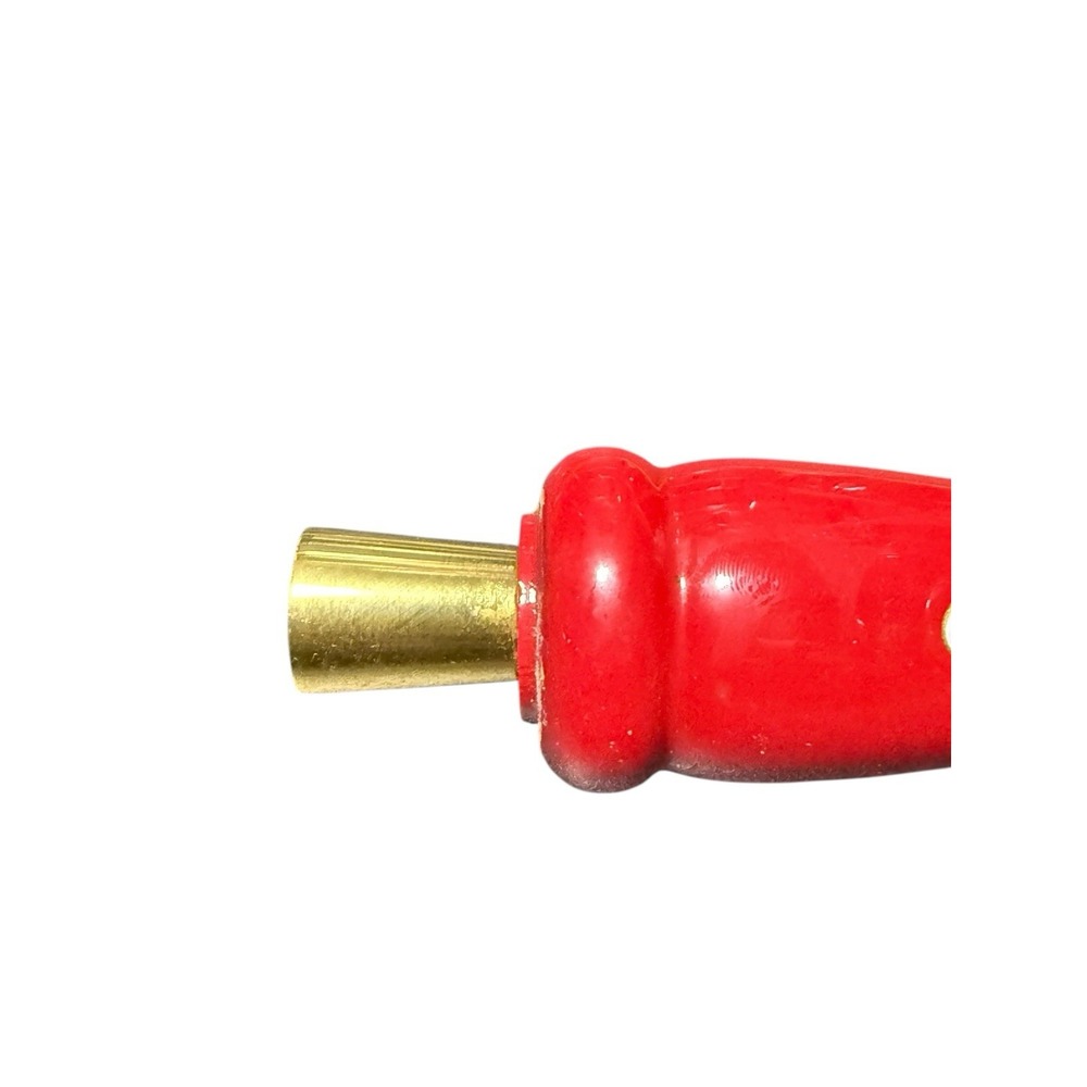Vintage Red Budweiser Beer Tap Handle 12" White Script Gold Base Man Cave - Picture 5 of 5